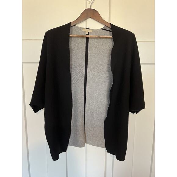 Joan Vass Sweaters - Joan Vass Studio Women's Black Cardigan Open Front Medium Dolman Sleeve